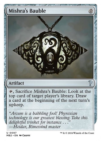 Mishra's Bauble (White Border) - Mystery Booster 2 Magic: The Gathering trading card