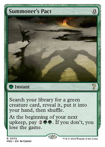 Summoner's Pact (White Border) - Mystery Booster 2 (MB2) #74 - Rare Magic: The Gathering Trading Card