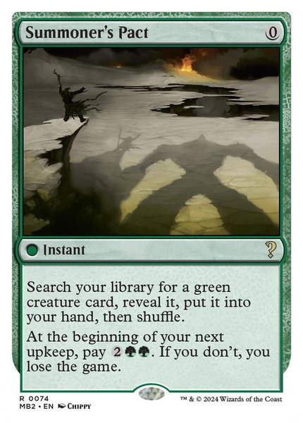 Summoner's Pact (White Border) trading card from Mystery Booster 2 Summoner's Pact (White Border) - Mystery Booster 2 Magic: The Gathering trading card