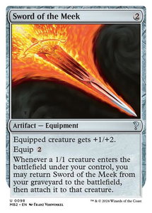 Sword of the Meek (White Border) - Mystery Booster 2 (MB2) #98 - Uncommon Magic: The Gathering Trading Card
