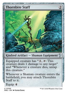 Thornbite Staff (White Border) - Mystery Booster 2 (MB2) #99 - Uncommon Magic: The Gathering Trading Card