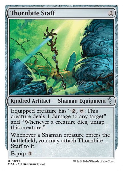 Thornbite Staff (White Border) - Mystery Booster 2 Magic: The Gathering trading card