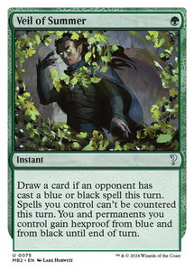 Veil of Summer (White Border) - Mystery Booster 2 (MB2) #75 - Uncommon Magic: The Gathering Trading Card