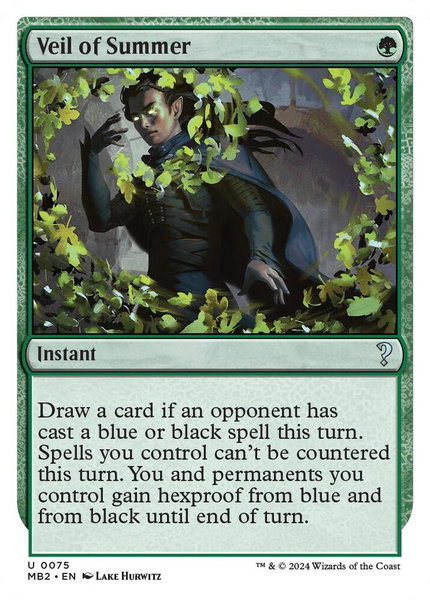 Veil of Summer (White Border) trading card from Mystery Booster 2 Veil of Summer (White Border) - Mystery Booster 2 Magic: The Gathering trading card