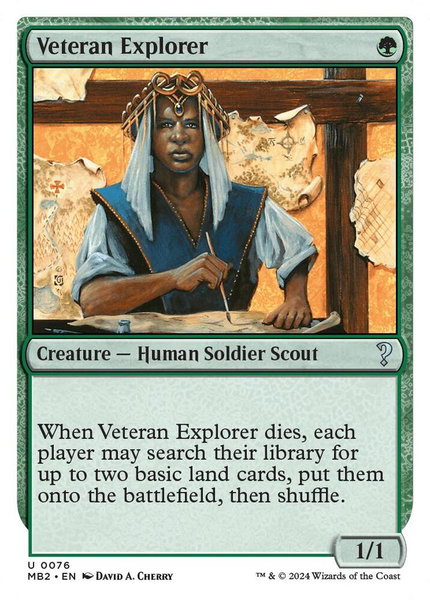 Veteran Explorer (White Border) - Mystery Booster 2 Magic: The Gathering trading card