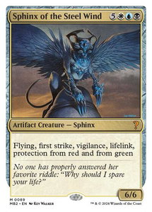 Sphinx of the Steel Wind (White Border) - Mystery Booster 2 (MB2) #89 - Mythic Rare Magic: The Gathering Trading Card