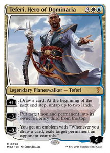 Teferi, Hero of Dominaria (White Border) - Mystery Booster 2 (MB2) #90 - Mythic Rare Magic: The Gathering Trading Card
