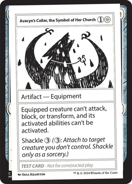 Avacyn's Collar, the Symbol of Her Church - Mystery Booster 2 Playtest Cards Magic: The Gathering trading card