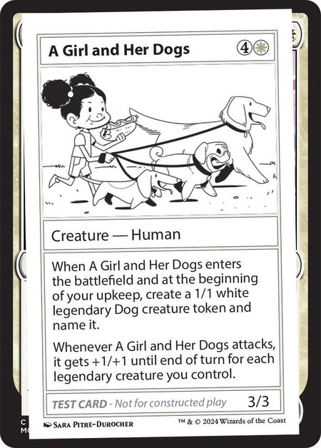A Girl and Her Dogs - Mystery Booster 2 Playtest Cards Magic: The Gathering trading card