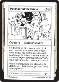 Defender of the Queue - Mystery Booster 2 Playtest Cards (MB2PC) #null - Special Magic: The Gathering Trading Card