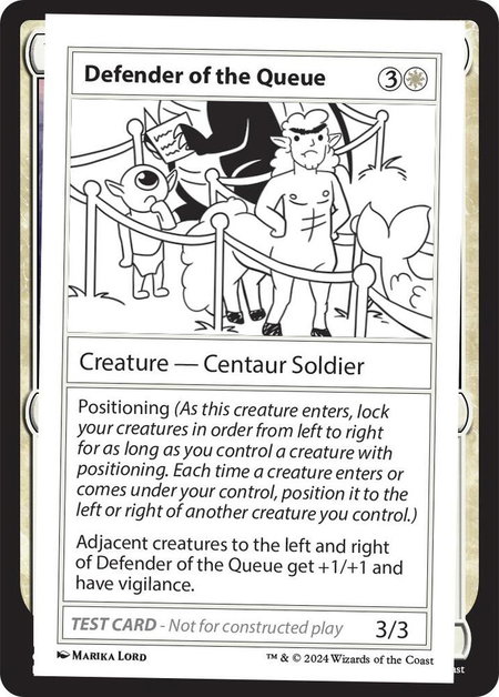 Defender of the Queue - Mystery Booster 2 Playtest Cards Magic: The Gathering trading card