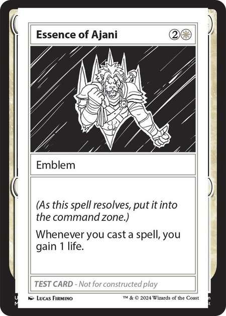 Essence of Ajani trading card from Mystery Booster 2 Playtest Cards Essence of Ajani - Mystery Booster 2 Playtest Cards Magic: The Gathering trading card