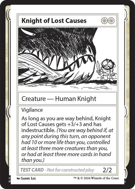 Knight of Lost Causes - Mystery Booster 2 Playtest Cards Magic: The Gathering trading card