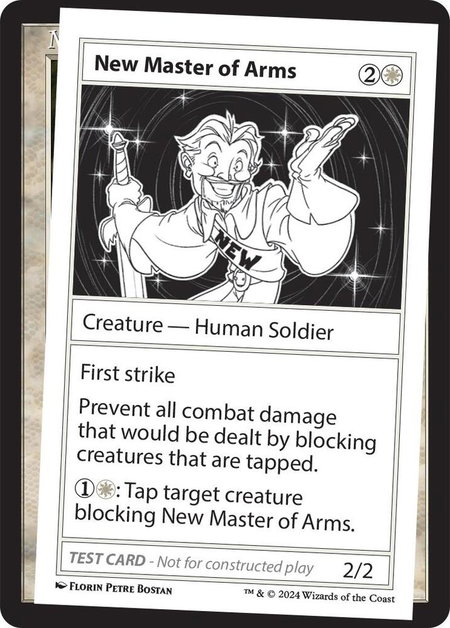 New Master of Arms trading card from Mystery Booster 2 Playtest Cards New Master of Arms - Mystery Booster 2 Playtest Cards Magic: The Gathering trading card