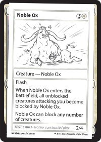 Noble Ox - Mystery Booster 2 Playtest Cards (MB2PC) #null - Special Magic: The Gathering Trading Card