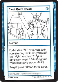 Can't Quite Recall - Mystery Booster 2 Playtest Cards (MB2PC) #null - Special Magic: The Gathering Trading Card