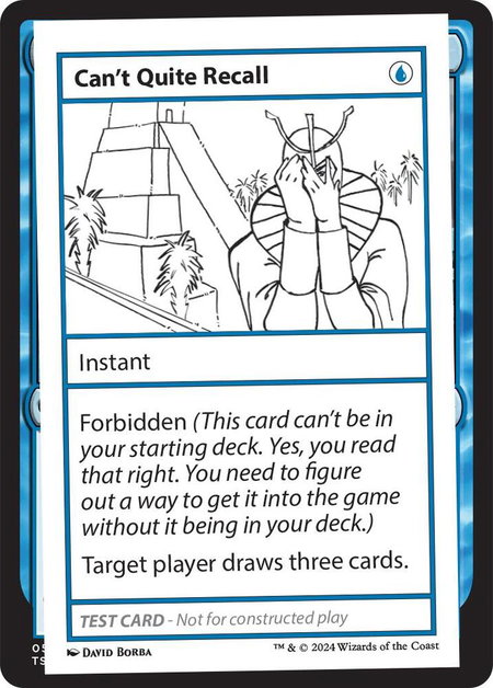 Can't Quite Recall - Mystery Booster 2 Playtest Cards Magic: The Gathering trading card