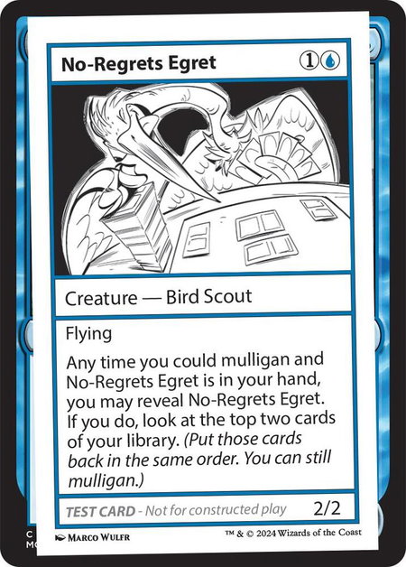 No-Regrets Egret - Mystery Booster 2 Playtest Cards Magic: The Gathering trading card