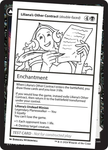 Liliana's Other Contract (double-faced) - Mystery Booster 2 Playtest Cards Magic: The Gathering trading card