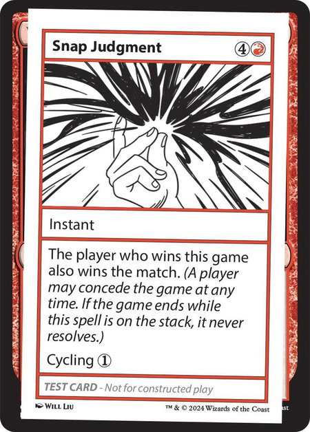 Snap Judgment - Mystery Booster 2 Playtest Cards Magic: The Gathering trading card