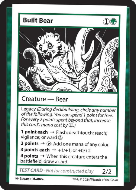 Built Bear - Mystery Booster 2 Playtest Cards Magic: The Gathering trading card
