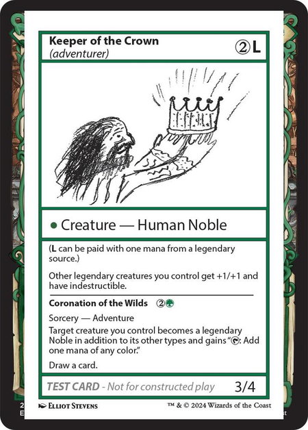 Keeper of the Crown (adventurer) - Mystery Booster 2 Playtest Cards Magic: The Gathering trading card