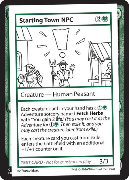 Starting Town NPC - Mystery Booster 2 Playtest Cards Magic: The Gathering trading card
