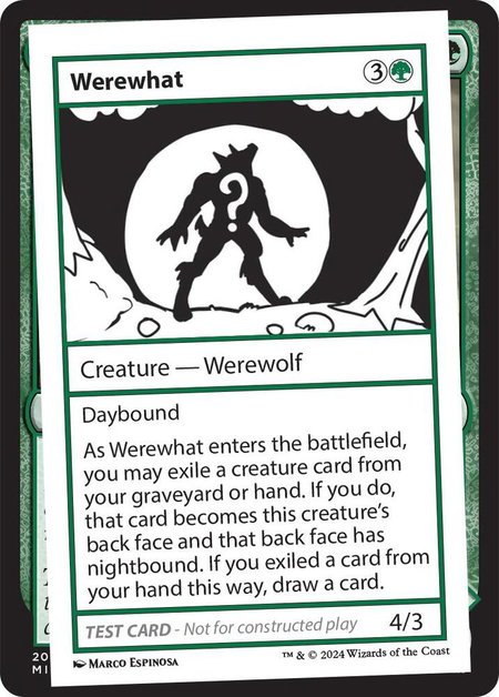 Werewhat - Mystery Booster 2 Playtest Cards Magic: The Gathering trading card