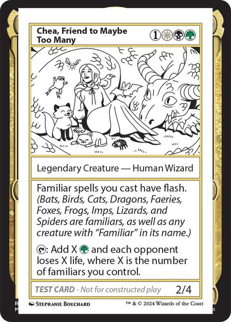 Chea, Friend to Maybe Too Many - Mystery Booster 2 Playtest Cards Magic: The Gathering trading card