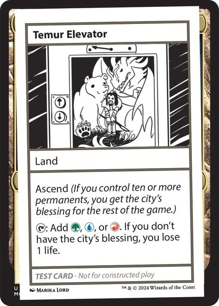 Temur Elevator - Mystery Booster 2 Playtest Cards Magic: The Gathering trading card