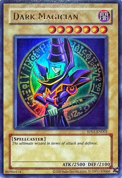 Dark Magician trading card from Retro Pack (2020 Date Reprint) Dark Magician - Retro Pack (2020 Date Reprint) YuGiOh trading card