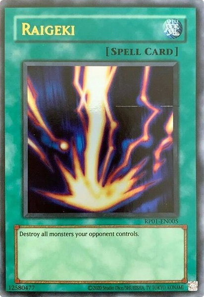 Raigeki trading card from Retro Pack (2020 Date Reprint) Raigeki - Retro Pack (2020 Date Reprint) YuGiOh trading card