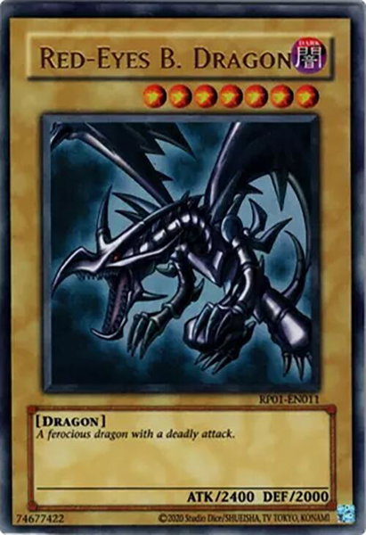 Red-Eyes B. Dragon trading card from Retro Pack (2020 Date Reprint) Red-Eyes B. Dragon - Retro Pack (2020 Date Reprint) YuGiOh trading card