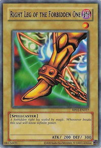 Right Leg of the Forbidden One - Retro Pack (2020 Date Reprint) (RP01) #RP01-EN017 - Rare YuGiOh Trading Card