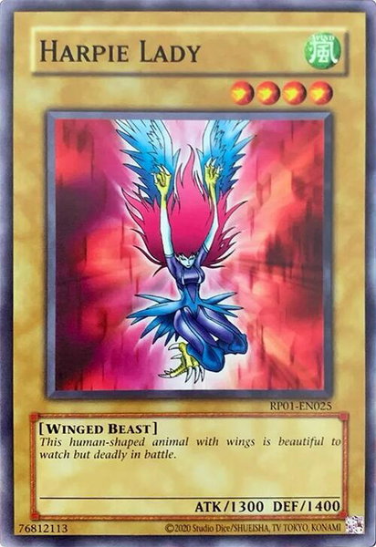 Harpie Lady trading card from Retro Pack (2020 Date Reprint) Harpie Lady - Retro Pack (2020 Date Reprint) YuGiOh trading card