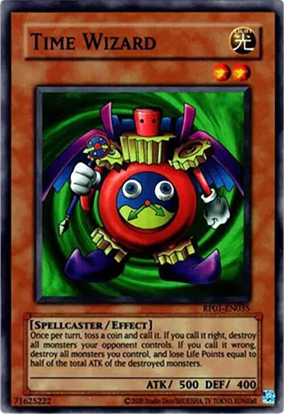 Time Wizard trading card from Retro Pack (2020 Date Reprint) Time Wizard - Retro Pack (2020 Date Reprint) YuGiOh trading card
