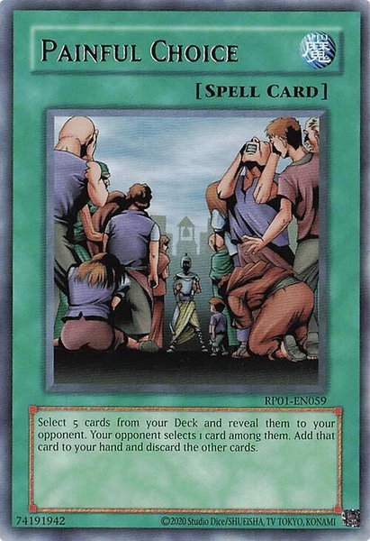 Painful Choice trading card from Retro Pack (2020 Date Reprint) Painful Choice - Retro Pack (2020 Date Reprint) YuGiOh trading card