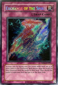 Exchange of the Spirit - Retro Pack (2020 Date Reprint) (RP01) #RP01-EN099 - Secret Rare YuGiOh Trading Card