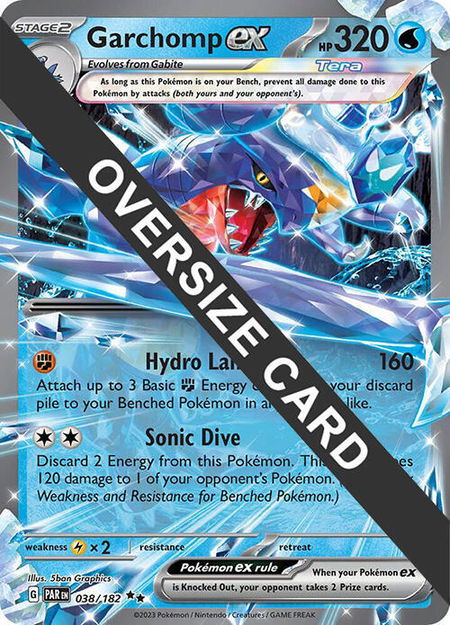Garchomp ex - 038/182 trading card from Jumbo Cards Garchomp ex - 038/182 - Jumbo Cards Pokémon trading card