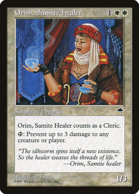 Orim, Samite Healer - Tempest Magic: The Gathering trading card
