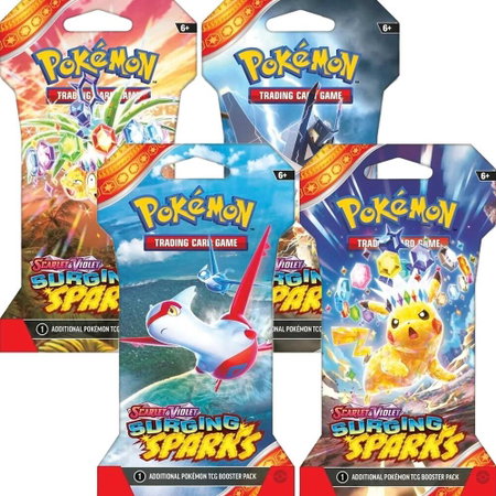 Surging Sparks Sleeved Booster Pack Bundle [Set of 4] - SV08: Surging Sparks Pokémon trading card