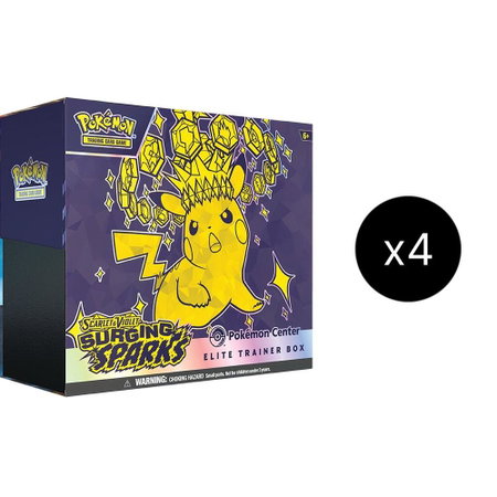 Surging Sparks Pokemon Center Elite Trainer Box (Exclusive) Case trading card from SV08: Surging Sparks Surging Sparks Pokemon Center Elite Trainer Box (Exclusive) Case - SV08: Surging Sparks Pokémon trading card