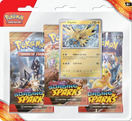 Surging Sparks 3 Pack Blisters [Zapdos] - SV08: Surging Sparks Pokémon trading card