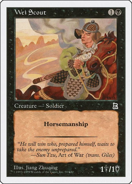 Wei Scout trading card from Portal Three Kingdoms Wei Scout - Portal Three Kingdoms Magic: The Gathering trading card