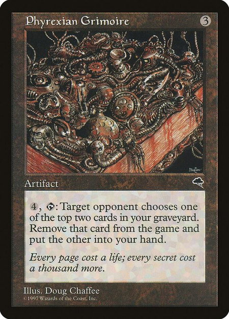 Phyrexian Grimoire - Tempest Magic: The Gathering trading card