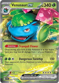 Venusaur ex - SV07: Stellar Crown (SCR) #001/142 - Double Rare Pokémon Trading Card