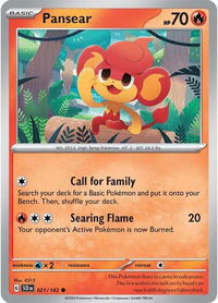 Pansear - SV07: Stellar Crown (SCR) #021/142 - Common Pokémon Trading Card
