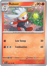 Raboot - 027/142 - SV07: Stellar Crown (SCR) #027/142 - Common Pokémon Trading Card