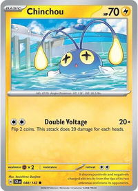 Chinchou - SV07: Stellar Crown (SCR) #048/142 - Common Pokémon Trading Card