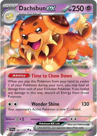 Dachsbun ex - 067/142 - SV07: Stellar Crown (SCR) #067/142 - Double Rare Pokémon Trading Card